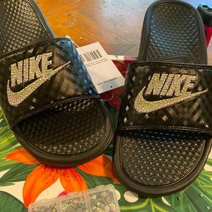 I Blinged the Nike Slides